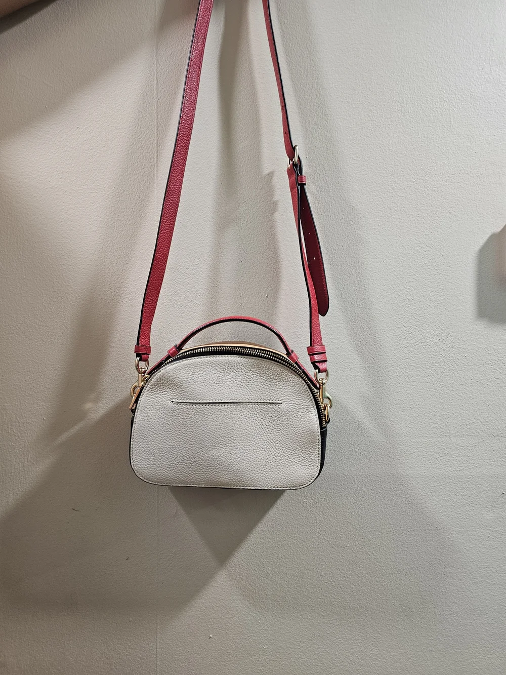 Women's White & Red Crossbody Bag with Disney Accent